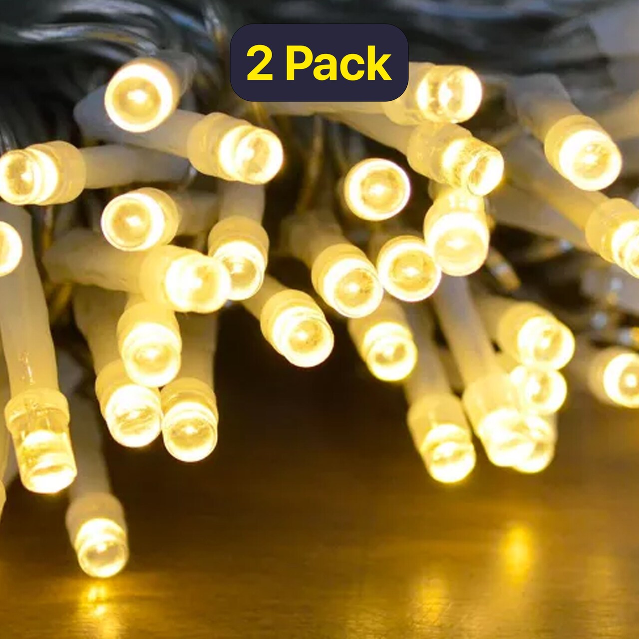 Romantic Twinkle Window Curtain Lights, 48 LED, Warm White, Battery Powered